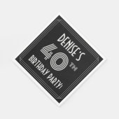 40e verjaardag: Art Deco Style + aangepaste naam Servet (Hoek)