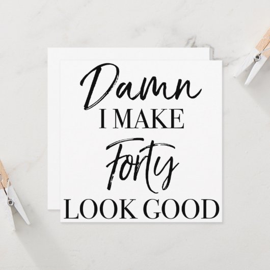 40e verjaardag attitude kaart (Voorkant / Achterkant in situ)