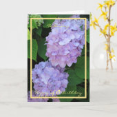 40e verjaardag Audrey Hydrangeas Elegant Gold Lijs Kaart (Gele Bloem)