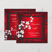 40e verjaardag Aziatisch rood zwart zilverwit Kaart (Voorkant / Achterkant)