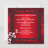 40e verjaardag Aziatisch rood zwart zilverwit Kaart (Achterkant)