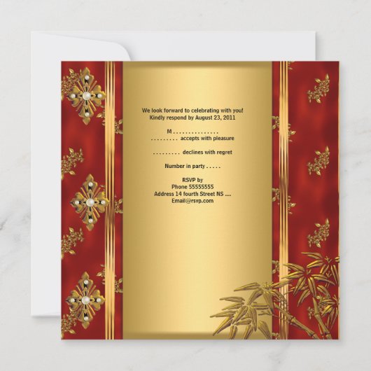 40e verjaardag Aziatische goudmakreel 2 Kaart (Achterkant)