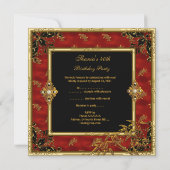 40e verjaardag Aziatische Uitzicht Gold Bamboe Red Kaart (Achterkant)