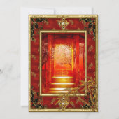 40e verjaardag Aziatische Uitzicht Gold Bamboe Red Kaart (Voorkant)