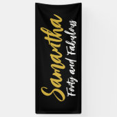 40e verjaardag banner in zwart en goud (Verticaal)