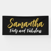 40e verjaardag banner in zwart en goud (Horizontaal)