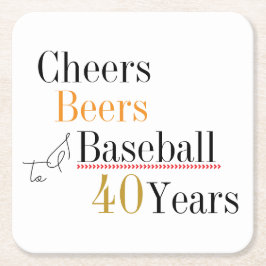 40e verjaardag Baseball Cheers and Beers Party Kartonnen Onderzetters