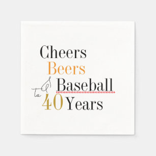 40e verjaardag Baseball Cheers and Beers Party Servet