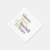 40e verjaardag Baseball Cheers and Beers Party Servet (Hoek)