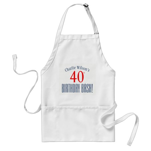 40e verjaardag Bash! Birthday Party Apron Standaard Schort (Voorkant)