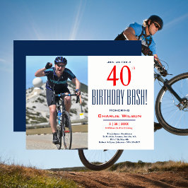 40e verjaardag Bash! Birthday Party Invitation Kaart