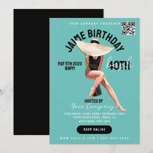 40e Verjaardag Bash Evenement Club Stijl Flyers B Kaart