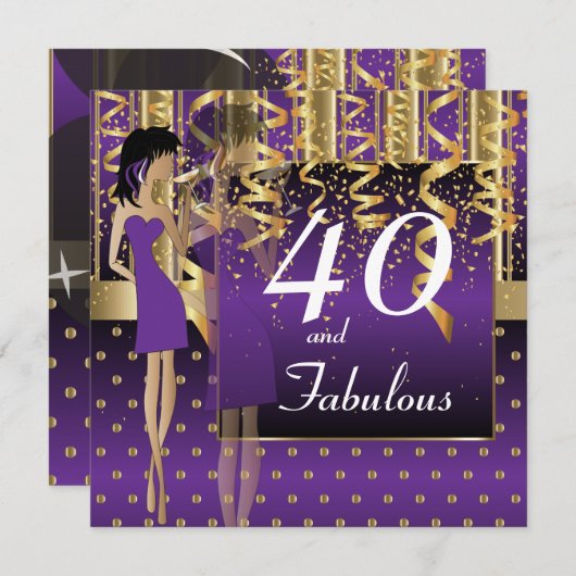 40e verjaardag Bash Party Kaart (Voorkant / Achterkant)