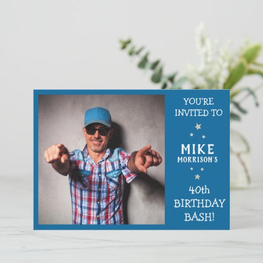 40e verjaardag Bash - uitnodiging van de partij va (Staand voorkant)