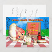 40e verjaardag BBQ Uitnodiging (Voorkant / Achterkant)