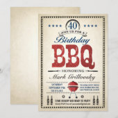 40e verjaardag BBQ Uitnodigingen (Voorkant / Achterkant)