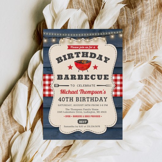 40e verjaardag BBQ Zomer Barbecue Party Kaart