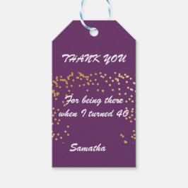 40e verjaardag bedanktTag Cadeaulabel