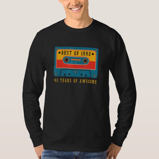 40e verjaardag Best of 1982 40 jaar Geweldige T-shirt (Voorkant)
