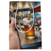 40e verjaardag bier op smartphone medium cadeauzakje (Voorkant)