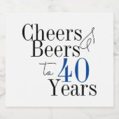 40e verjaardag bieren en gejuich typografie feest bier etiket (Enkel label)