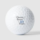 40e verjaardag bieren en gejuich typografie feest golfballen (Voorkant)