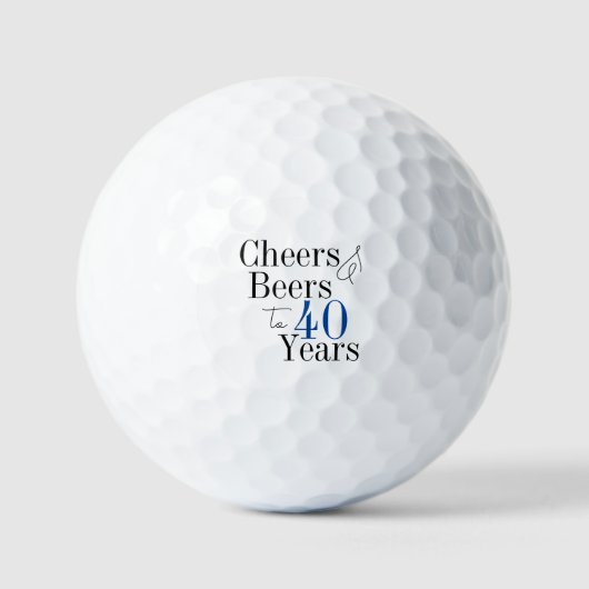 40e verjaardag bieren en gejuich typografie feest golfballen (Voorkant)