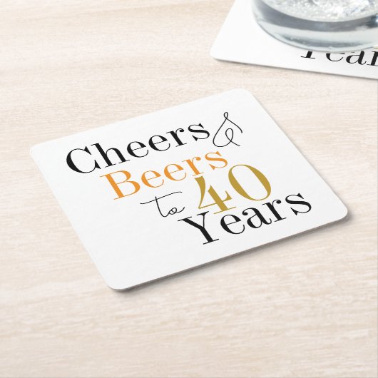 40e verjaardag bieren en proost feest kartonnen onderzetters (Schuin)