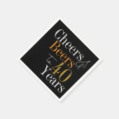 40e verjaardag Bieren en Proost Zwart Goud Party Servet (Hoek)
