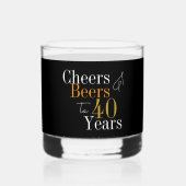 40e verjaardag bieren juichen zwarte gouden partij whisky glas (Achterkant)