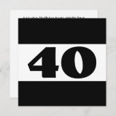 40e verjaardag Black and White Modern W857 Kaart (Voorkant / Achterkant)