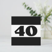 40e verjaardag Black and White Modern W857 Kaart (Staand voorkant)