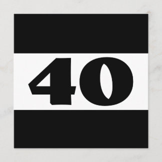 40e verjaardag Black and White Modern W857 Kaart