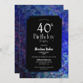 40e verjaardag Black met blauwe grens Kaart (Voorkant / Achterkant)