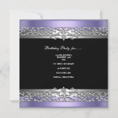 40e verjaardag Black Paars Silver Kaart (Achterkant)