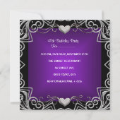 40e verjaardag Black Silver Deep Paars Kaart (Achterkant)