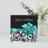 40e verjaardag Black White Abstract Bow Kaart (Staand voorkant)