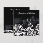 40e verjaardag Black White Abstract Bow Kaart (Voorkant / Achterkant)