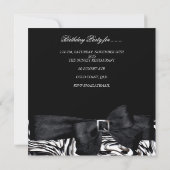 40e verjaardag Black White Abstract Bow Kaart (Achterkant)