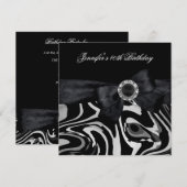 40e verjaardag Black White Abstract Diamond Kaart (Voorkant / Achterkant)