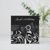 40e verjaardag Black White Abstract Diamond Kaart (Staand voorkant)