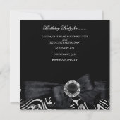 40e verjaardag Black White Abstract Diamond Kaart (Achterkant)