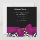 40e verjaardag Black White Abstract Roze Bow Kaart (Achterkant)