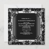 40e verjaardag Black White Crystal Pearl Kaart (Achterkant)