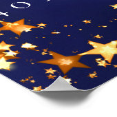 40e Verjaardag blauw goud sterren foto welkom Poster (Hoek)