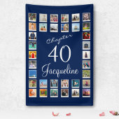 40e verjaardag Blauw Spandoek