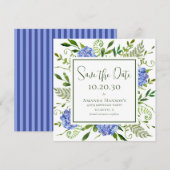 40e verjaardag Blauwe Hortensia's  Save The Date (Voorkant / Achterkant)