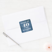 40e verjaardag Blauwe linen Hartelijk dank voor de Vierkante Sticker (Envelop)