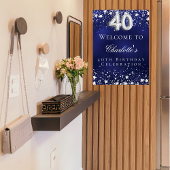 40e verjaardag blauwe zilveren sterren welkomstfee poster