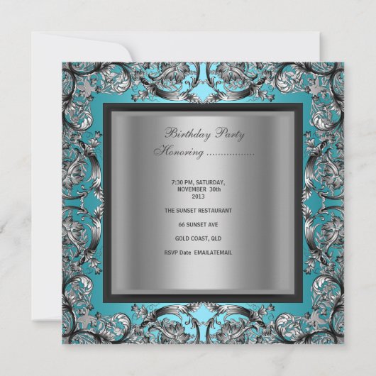 40e verjaardag Blauwgroen blauwe zilver zwarte bus Kaart (Achterkant)